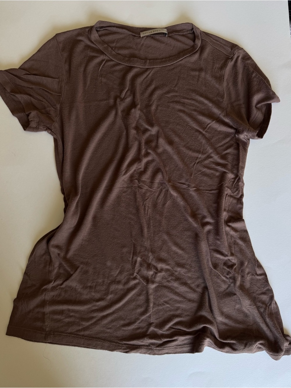 Active Basic Short-Sleeve Crewneck Tee in Chocolate Brown